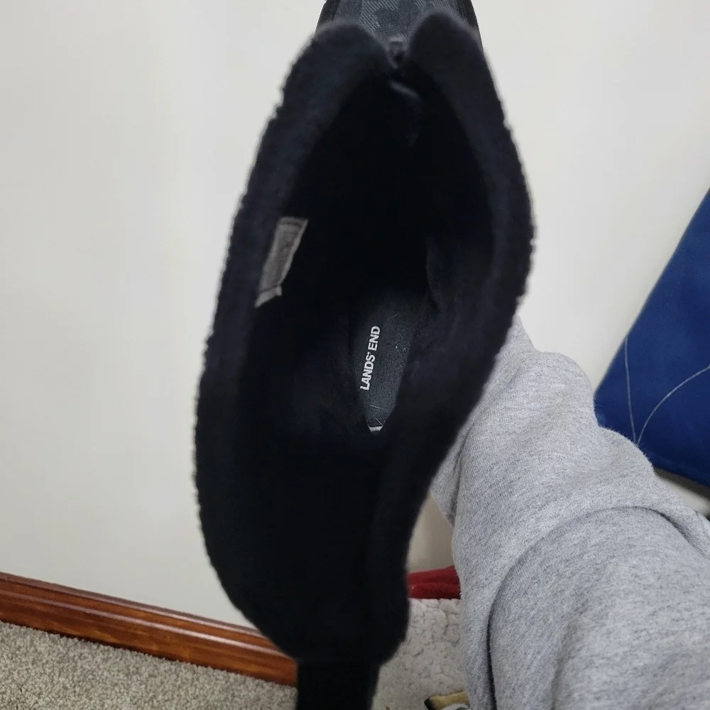 Women's Lands End Black Snow Boots, Size 7